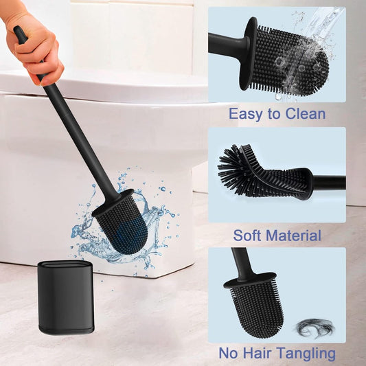Toilet brush and holder set - Toilet brush - Deep cleaning - Silicone toilet brush - Flexible toilet brush V1188-MS101-03237-1