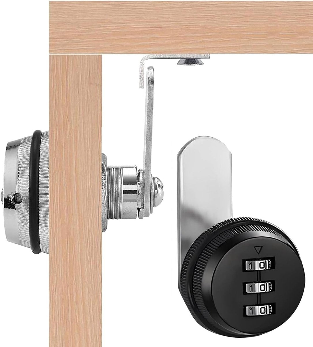 2 pieces - Combination lock - 62*38 mm - Suitable for panel thicknesses of 15-25 mm - Cabinet locks - Drawer V1188-MS101-03248-1