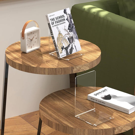 4 Pieces Bookends - bookends - Transparent Book Stand - Book Holder - Shelf Organizer - Book Support - V1188-MS101-03271-1