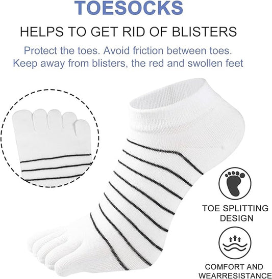 5 pairs - Toe socks - Toe socks - Yoga socks - cotton toe socks for women - Runner toe socks - Runner Toe V1188-MS101-03290-1