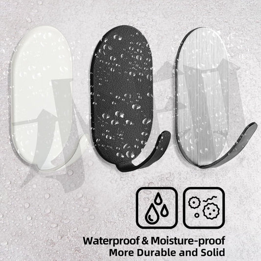10 Pieces Self-Adhesive Hooks - Towel Hooks - Clothes Hook - Small Carbon Steel Wall Hooks - Towel Hooks - V1188-MS101-03309-1