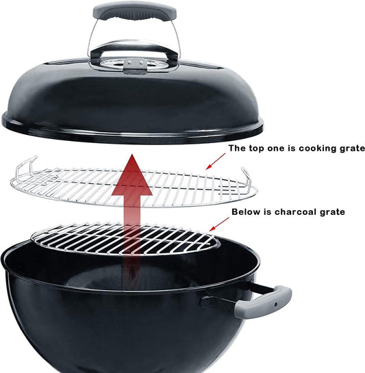34cm Dia replacement cooking grates - Grill grate for charcoal barbecue - Replacement part for 34 cm charcoal V1188-MS101-03341-1