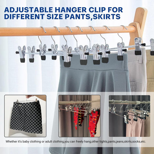 Clothes Hangers - 20 Pieces - Trouser Hangers - Trouser Hangers with Clips - Garment Hangers - Skirt Hangers V1188-MS101-03365-1
