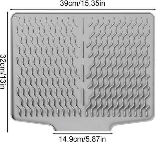 39*32 cm - Drain mat - Countertop drying mat - Foldable silicone drainer - kitchen drying mat - non-slip - V1188-MS101-03447-1