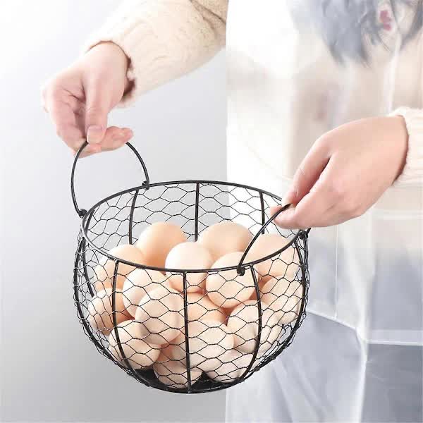Egg Basket Model A Black for Fresh Eggs Collection V1188-NASP-10-582