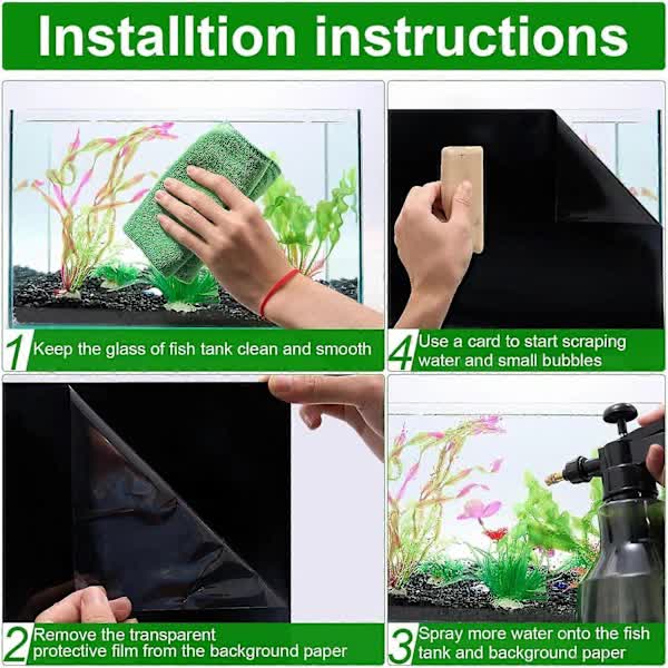 Aquarium Background Poster Static Adhesive Black for Fish Tank V1188-NATH-SP5-4035