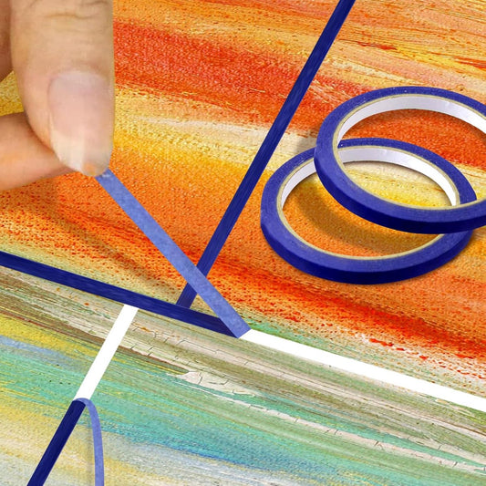 Masking Tape - 6 Pieces - 5mm Wide - 20m - Blue - Professional Masking Tape for Straight Paint Edges - Tape V1188-NK-BOL-340