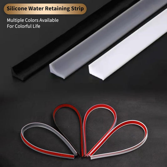 Shower thresholds - 2 meters - Anti-water strip - Foldable shower water dam - dry and wet separation - black V1188-NK-BOL-401