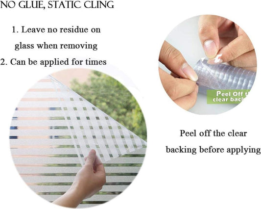 Window film - Easy installation - Glue-free adhesive film for windows and bathrooms - Static - 45cm*4M - 1/2 V1188-NK-BOL-426