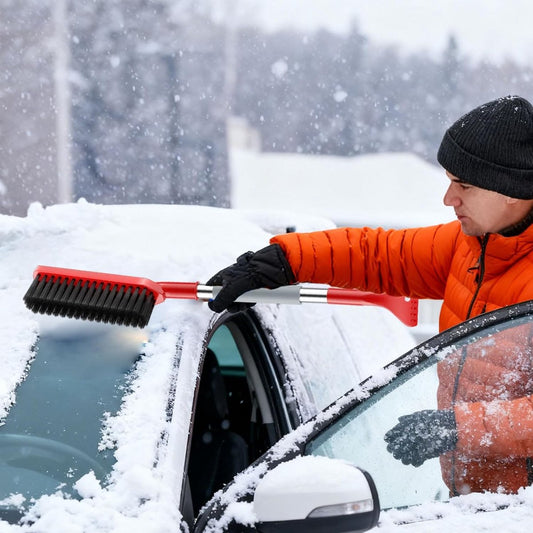 Long Handle Ice Scraper - Car Snow Brush - Plastic - Car Snow Brush with Ice Shovel - Snow Plow - Window V1188-NK-BOL-454