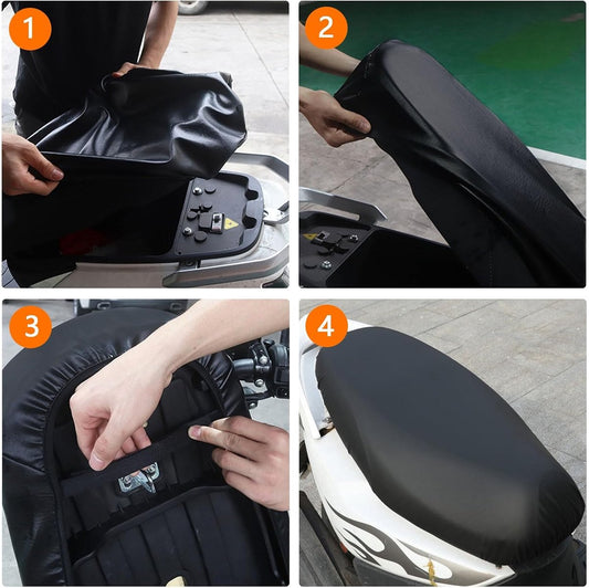 Seat cover for electric vehicles and motorcycles - Waterproof - Scratch-resistant - PU - 60*80 cm - Black V1188-NK-BOL-50