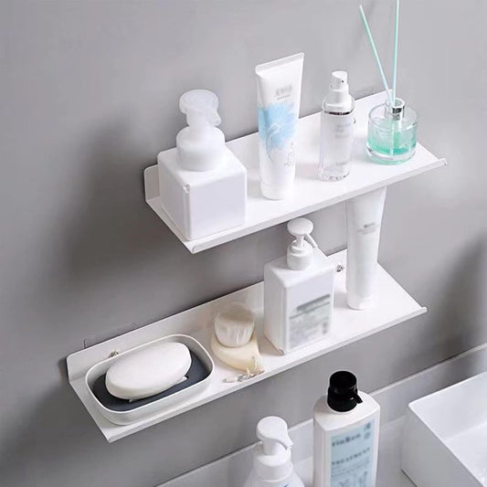 2 pieces - Wall shelf - Shower shelf - shelves - 30CM - carbon steel - white - floating - for bedroom, V1188-NK-BOL-533