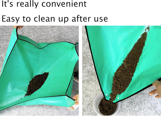 Repotting mat - 66cm x 66cm - waterproof - plant mat - garden mat - Green - Repotting plants on a plant mat - V1188-NK-BOL-534