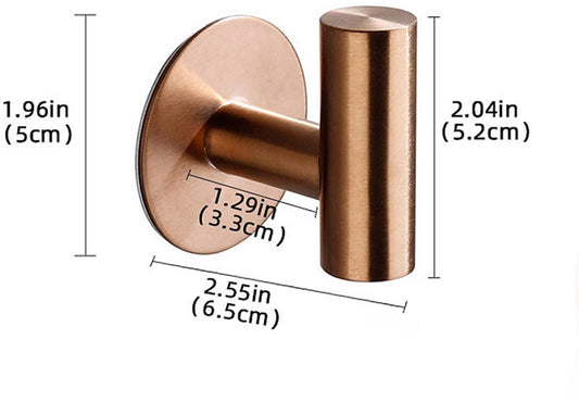 Self-adhesive Round Towel Hooks - 2 pieces - Hooks - 5x6.5x5.2 cm - Stainless Steel - Round Towel Hook - Rose V1188-NK-BOL-569