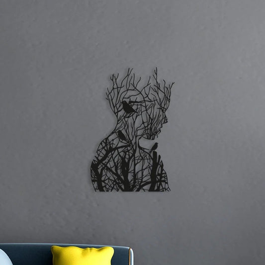 Wall decoration - wall decoration - Wall Art - Line art - wall decoration living room - Tree branch woman V1188-NK-BOL-570
