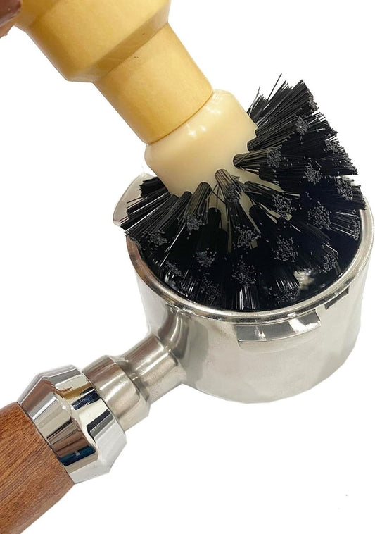 Coffee Brush - Cleaning Brush - Wood - PP - Filter Basket Portafilter Cleaning Brush - Barista Accessories - V1188-NK-BOL-582