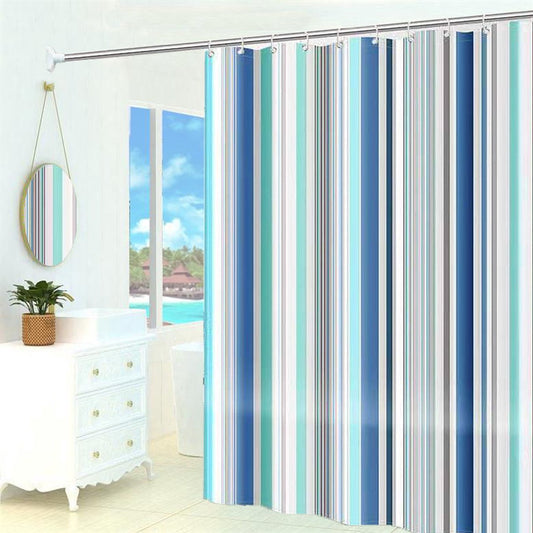 Shower curtain - 180 x 200 cm - romantic stripes - polyester - color - with hooks - Anti-mold - Waterproof - V1188-NK-BOL-628