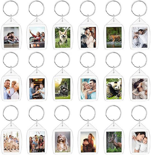 Empty Photo Frame Key Hangers - 37 Pieces - 3.4 x 5.4cm - Transparent Clear Acrylic Key Hangers for V1188-NK-BOL-636