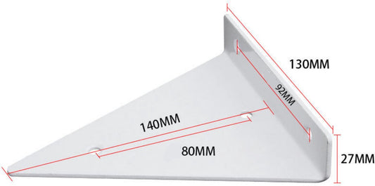 Wall shelf brackets - 4 pieces - shelf brackets - brackets - iron - white - 140 x 130 x 27 mm - V1188-NK-BOL-641