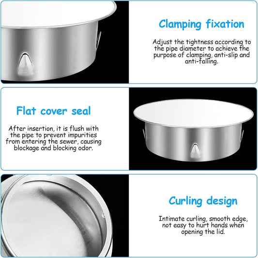 Chimney hood - Stainless steel - Pipe hood - 148 mm - Base diameter: 122 mm - Depth 45 mm - Prevents foreign V1188-NK-BOL-648