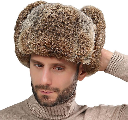 Fur Hat - Unisex - Men's Winter Hat - Women's Fur Hat - Winter Trendy Electric Bicycle Earmuff - Keep Warm - V1188-NK-BOL-97