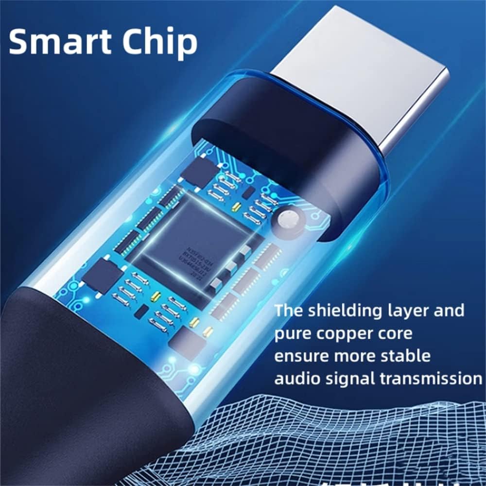 USB C \u0026 Lightning to 3.5mm Aux Audio Adapter Cable Braided Nylon V1188-ONE-20-128-1