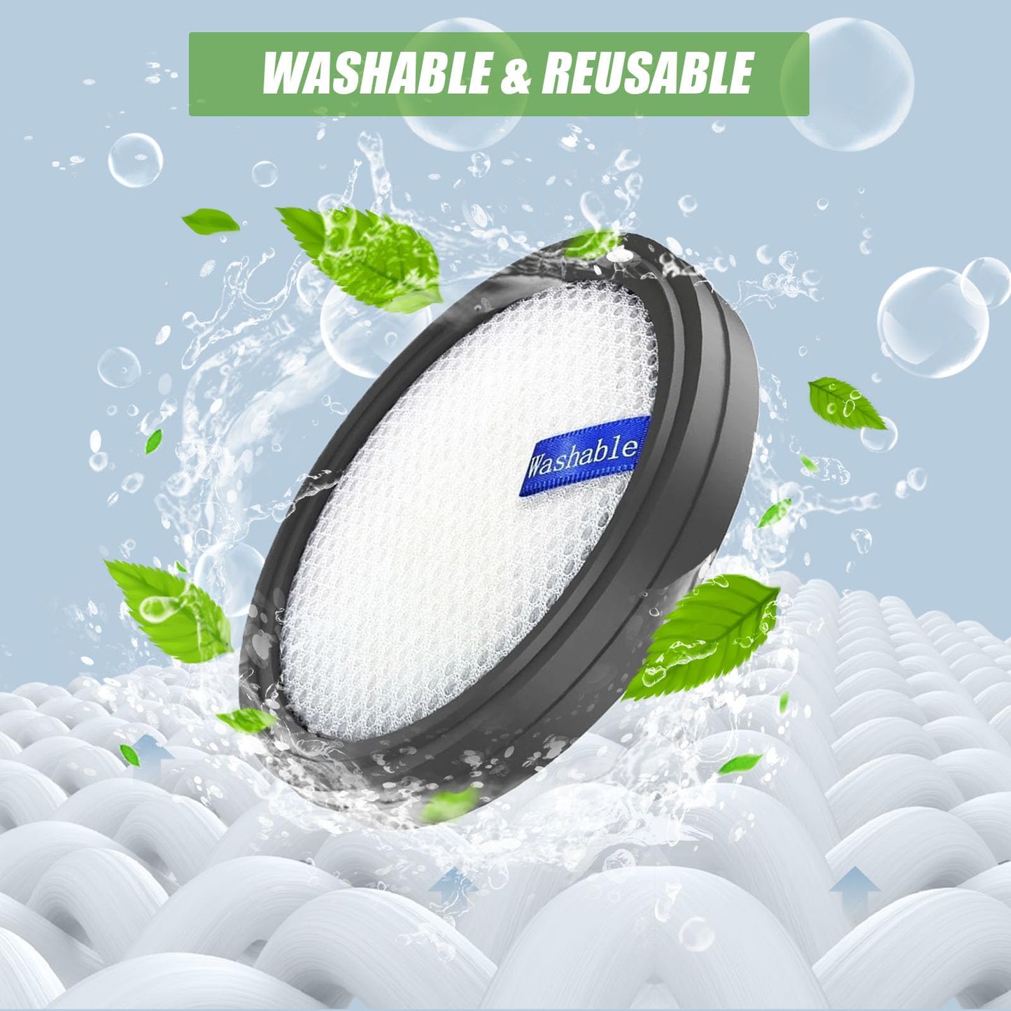 x Replacement Filter for PrettyCare W200/W300/W400/P1/P2 Vacuum Cleaner, Washable. V1188-ONE60-10401-1