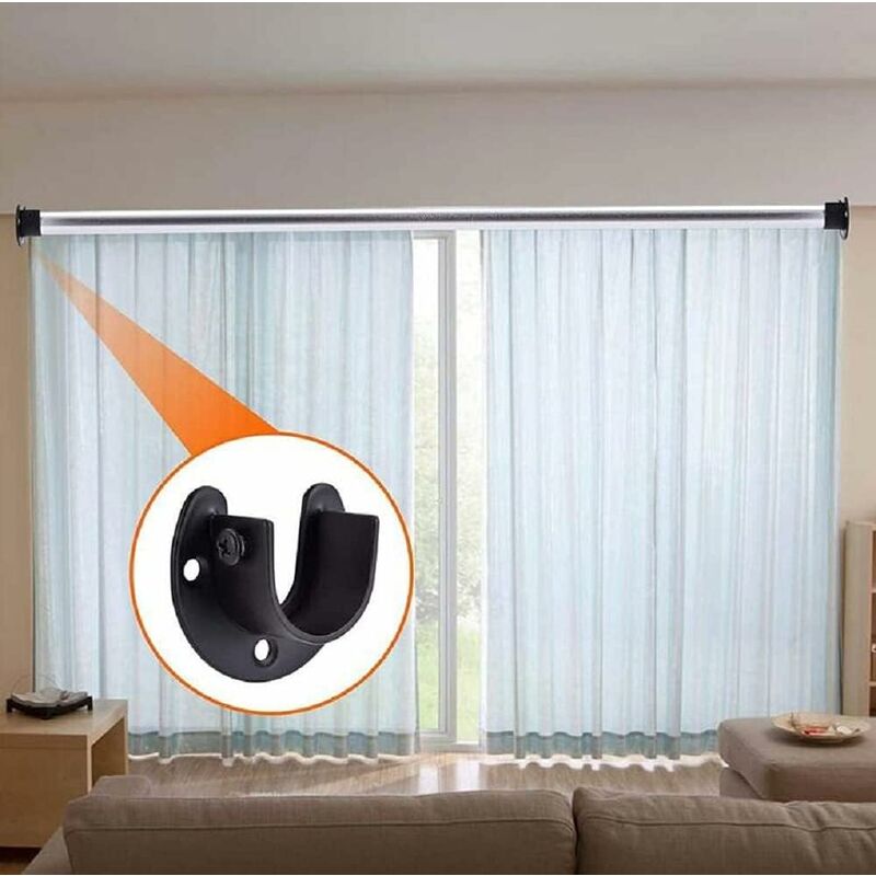 Wall Mounted Clothes Rod Holder for 1.26 Inch Diameter, Shower Curtain Rod Bracket, 2-Pack V1188-PAHH-20660