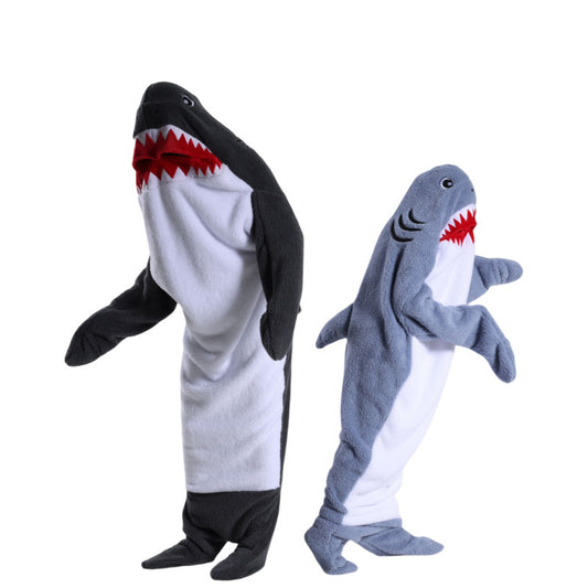 Shark-shaped sleeping bag blanket cartoon animal jumpsuit flannel men's and women's home clothes shark V1188-QQCC46-07093-1