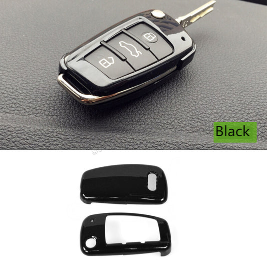 Black ABS Carbon Fiber Car Key Cover Case for Audi A6l A1 Q3 Q7 TT R8 A3 S3 S3 ABS Black V1188-TAL-04232-1