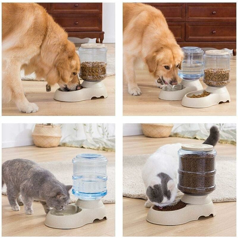 Automatic Pet Food and Water Dispenser 3.8L for Cats and Dogs, 2-Pack V1188-TAL-912M-0154