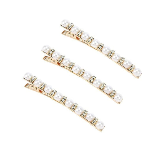 3pcs Pearl Studded Hair Clips Vintage Hair Clips Rhinestone Hair Clip Elegant Headpiece Creative Headpiece V1188-TAL-N00182