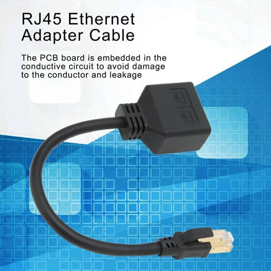 RJ45 Splitter Adapter 1 to 2 Port CAT8 Network Ethernet Splitter for Home Office V1188-TAL-SN-14511