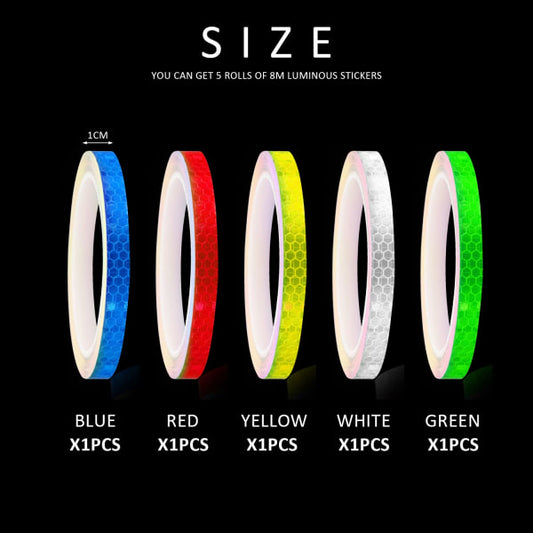 Reflective Stickers for Bicycle, Color Reflective Tape, Self-Adhesive Safety Tape, Waterproof Warning Tape V1188-TAL-X02358