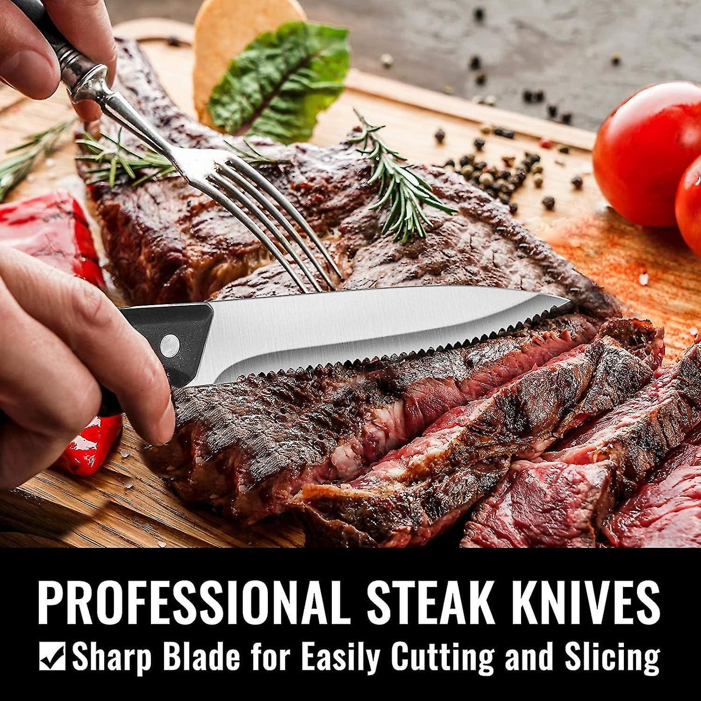 Stainless Steel Cutlery Set for 8 People with Steak Knives - 48 Pieces for Home, Kitchen, Restaurant V1188-TAL-Y200183