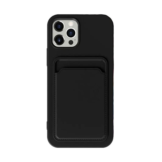 Compatible with Apple iPhone 13 Silicone Case with Card Holder Black V1188-TRY101-00101-1
