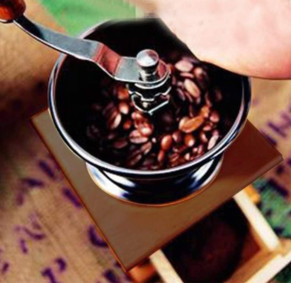 Retro Wooden Coffee Grinder Hand-Cranked Ceramic Burr Compatible with Braun Oral-B Philips V1188-TRY101-05022-1
