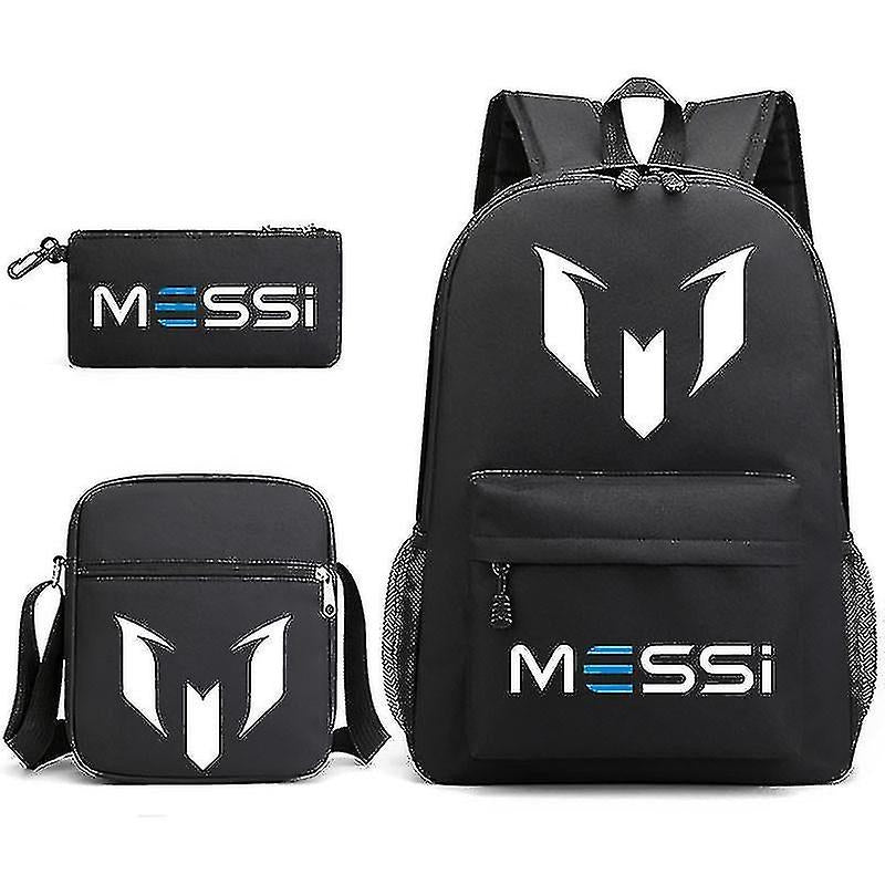 3pcs Football Messi Backpack Rucksack Women Men Travel Laptop Teenagers Molas Toes Sac Only Backpack- Perfet V1188-TRY101-08335-1