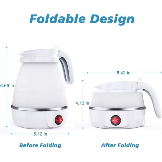 Foldable Electric Travel Kettle with Detachable Cord Silicone Collapsible Kettle V1188-TSCJ-87584