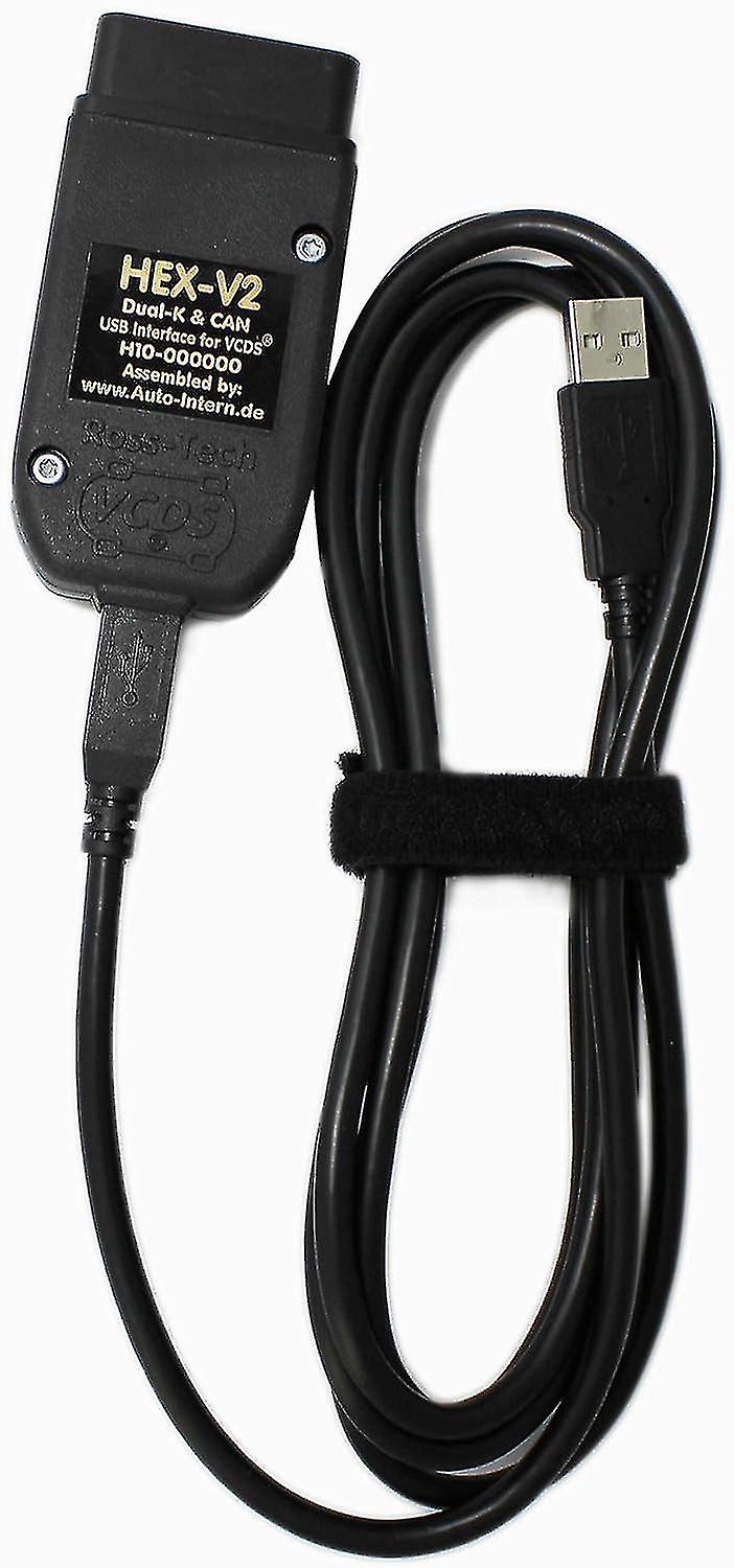 VCDS HEX-V2 OBD2 Diagnostic Cable for VW Audi Skoda Seat VAG Cars, USB Interface Scanner with VCDS Software, V1188-TSFD-3367-1