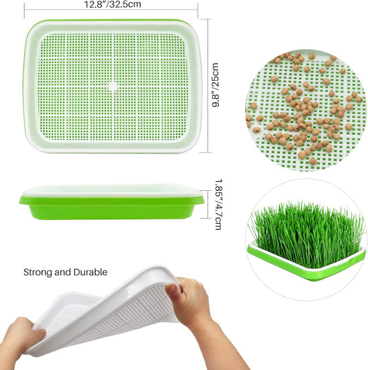 8-Pack Seed Sprouter Tray Microgreens Growing Trays BPA Free Seed Germination Propagation Soil-Free V1188-WSZ-A-2353