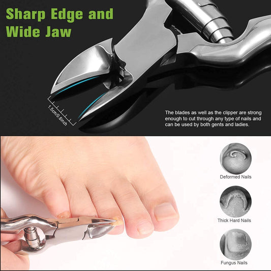 Toenail Clippers for Thick or Ingrown Toenails, Stainless Steel Long Handle Toenail Cutters Medical Surgical V1188-WSZ-A-923