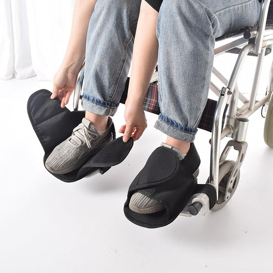 2PCS Wheelchair Shoe Holders, Oxford Wheelchair Anti-Fall Restraint Shoes Support with Fixed Straps for V1188-WTJ-FR-20012