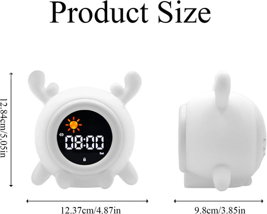 Alarm Clock, 8 Colors Adjustable Alarm Clock for Bedroom with 6 White Noises and 6 Ringtones, Cute V1188-WTJ-FR-20647