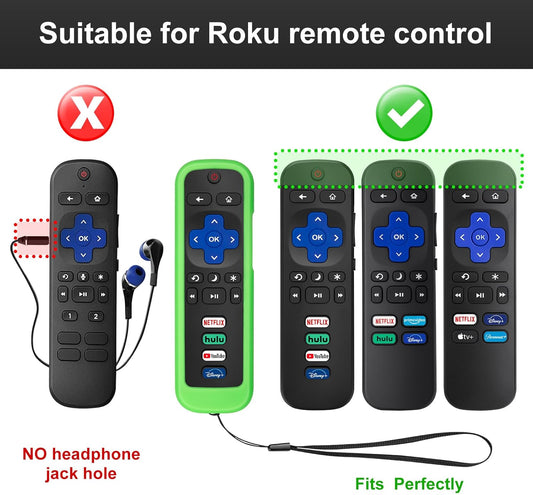 (Pack of 2) Remote Cover Case for Roku TV Remote Control/Silicone Protective Sleeve Skin - Glow in The Dark V1188-WTJ-FR-21029