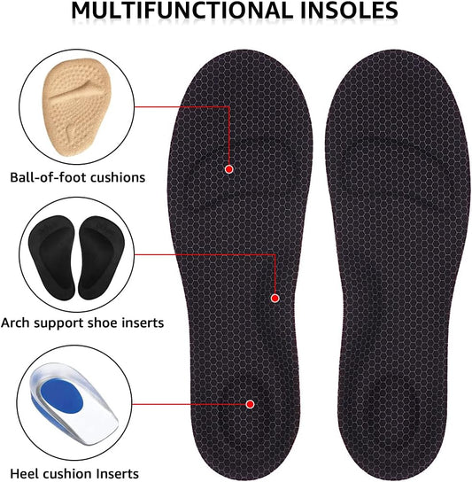 Arch Support Insoles, Relief from Plantar Fasciitis, Metatarsal and Heel Pain, Comfortable Breathable Shoe V1188-WTJ-LZZ-01309