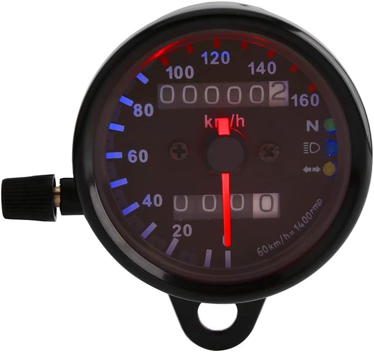 Motorcycle Odometer Speedometer Gauge Signal Dual Digital Display KM/H Universal 1pc(Black) V1188-WTJ-SJH-0494