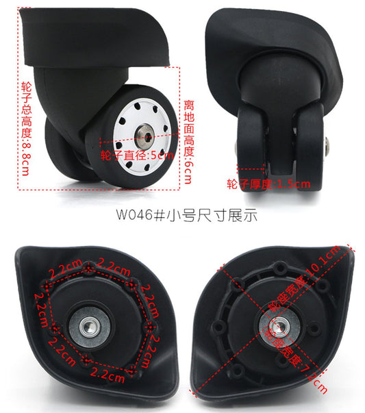 Replacement Luggage Wheels W046# S Size (Di Long) Replacement Plastic Wheels/Luggage Spinner Wheels (2 V1188-WTJ-SJH-0750