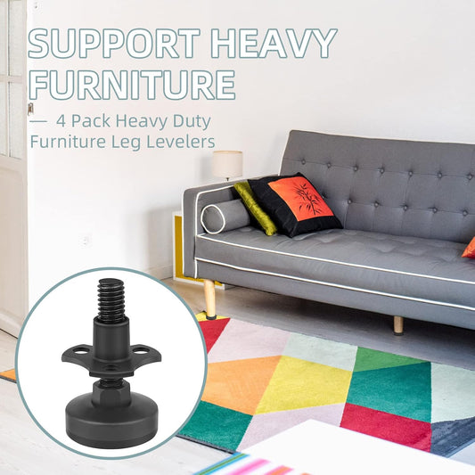 Heavy Duty Furniture Levelers, 4 Pack 3/8"-16 Threaded Leveling Feet Furniture Levelers Table Feet Adjustable V1188-WTJ-SJH-1753
