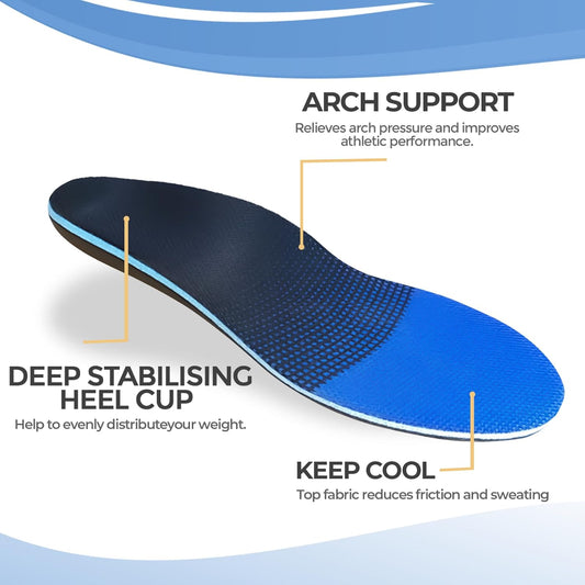 Plantar Fasciitis Feet Insoles, Arch Supports Orthotics Inserts Relieve Flat Feet for Men, Women, Orthotic V1188-WTJ-TLK-0225
